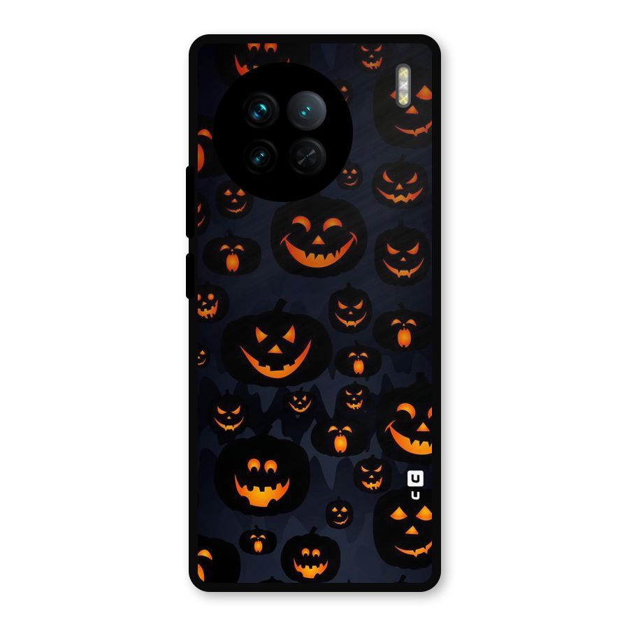 Pumpkin Smile Pattern Metal Back Case for Vivo X90