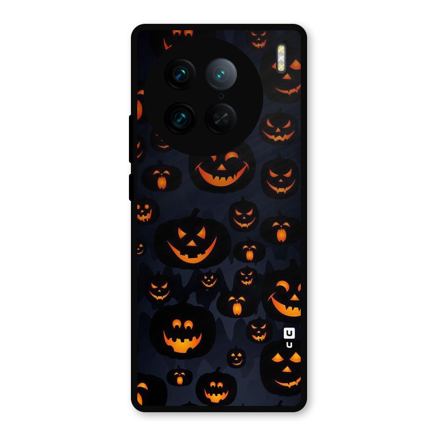 Pumpkin Smile Pattern Metal Back Case for Vivo X90 Pro