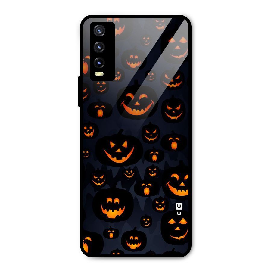 Pumpkin Smile Pattern Metal Back Case for Vivo Y20