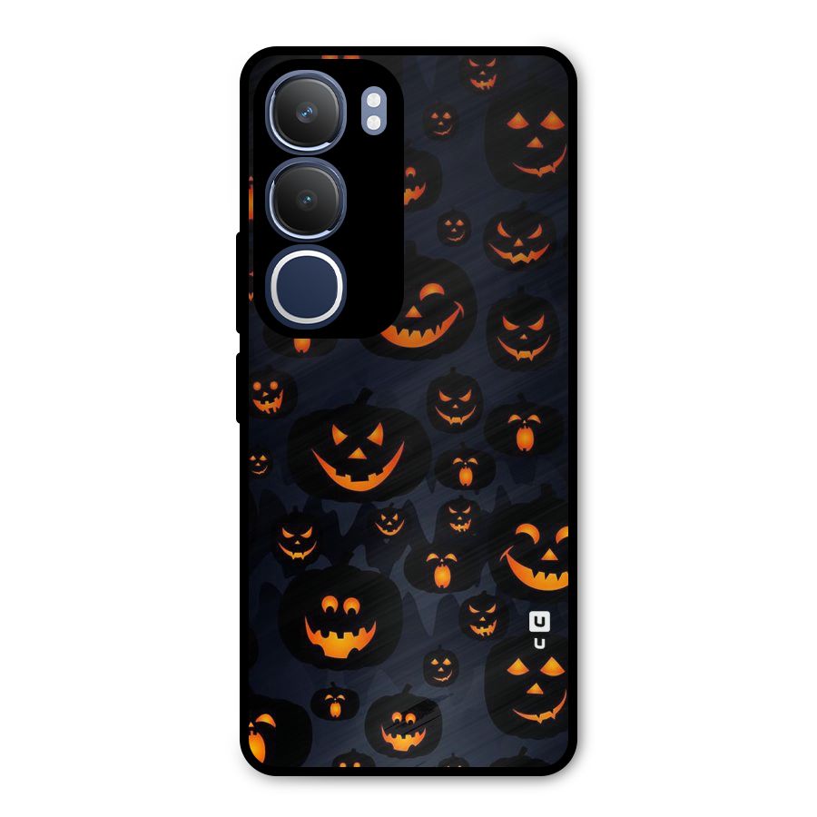 Pumpkin Smile Pattern Metal Back Case for Vivo Y29