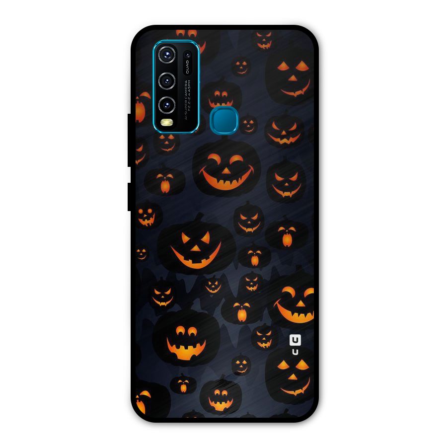 Pumpkin Smile Pattern Metal Back Case for Vivo Y30