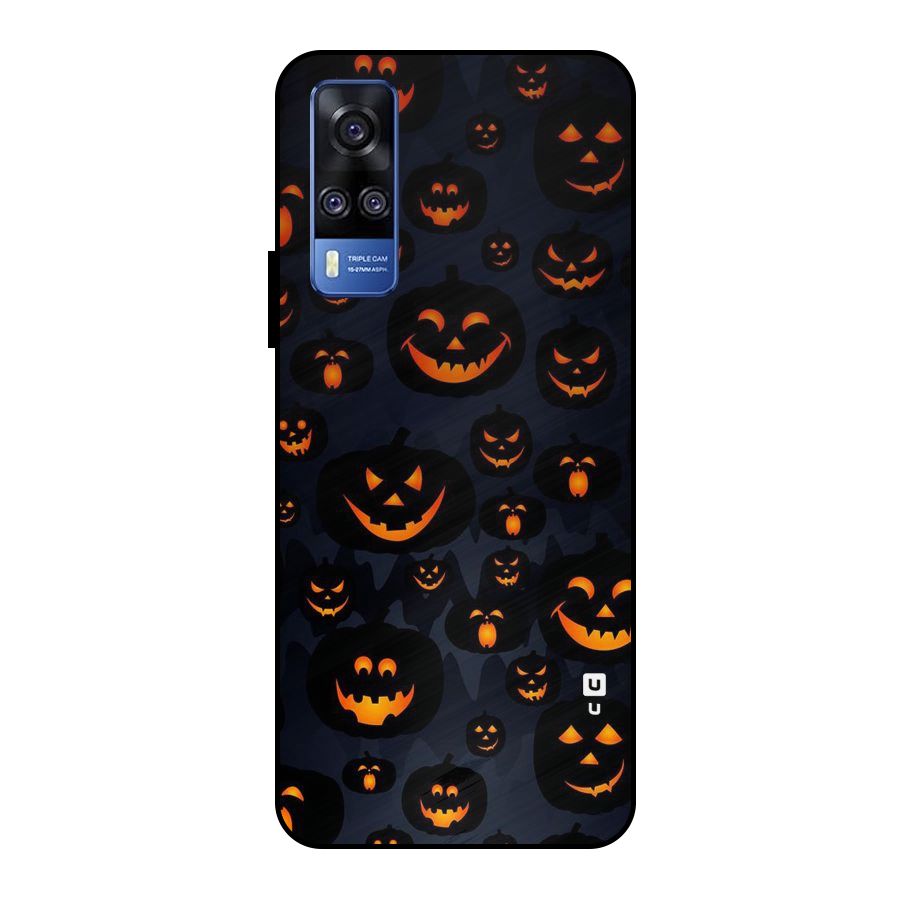 Pumpkin Smile Pattern Metal Back Case for Vivo Y51