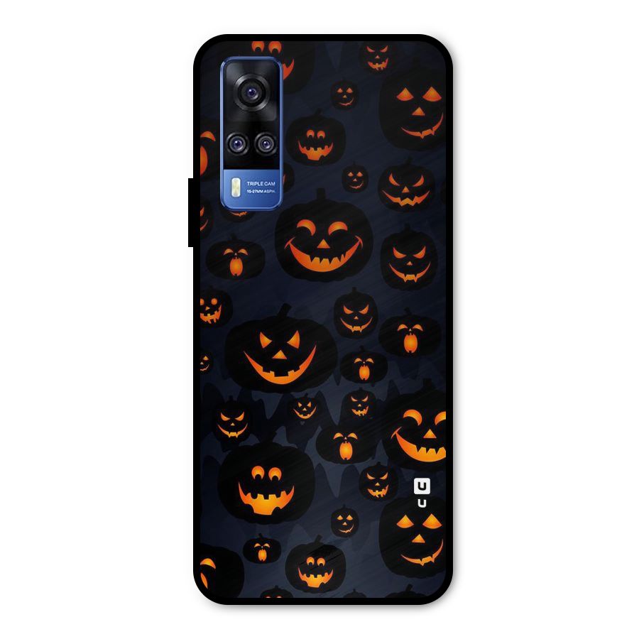 Pumpkin Smile Pattern Metal Back Case for Vivo Y51A