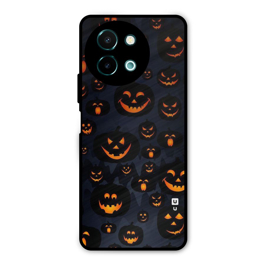 Pumpkin Smile Pattern Metal Back Case for Vivo Y58