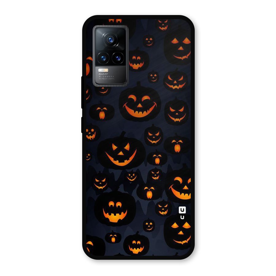 Pumpkin Smile Pattern Metal Back Case for Vivo Y73