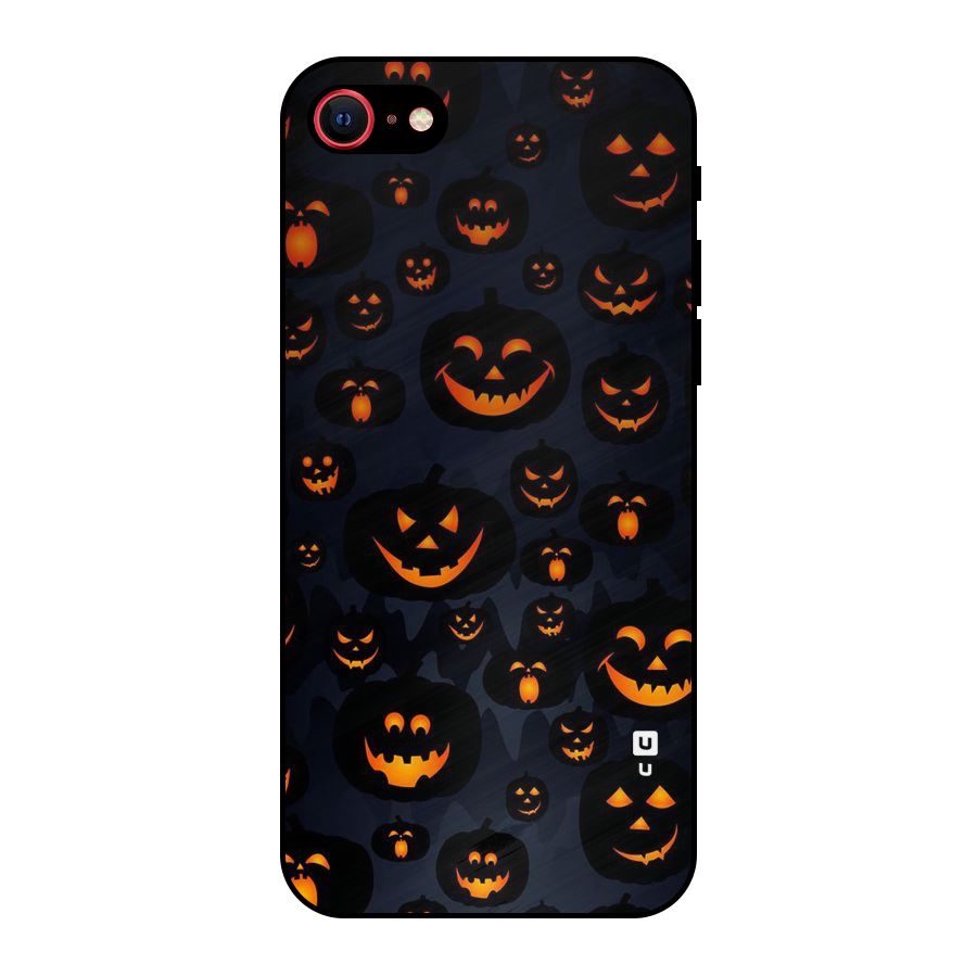 Pumpkin Smile Pattern Metal Back Case for iPhone 7