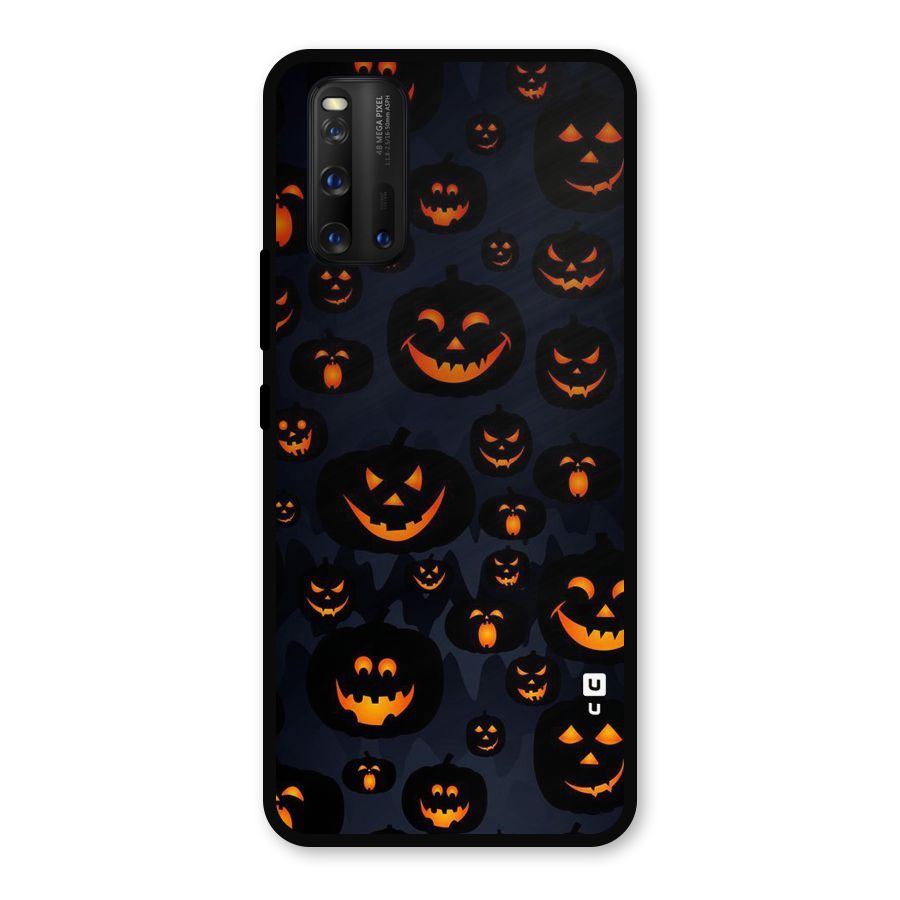 Pumpkin Smile Pattern Metal Back Case for iQOO 3