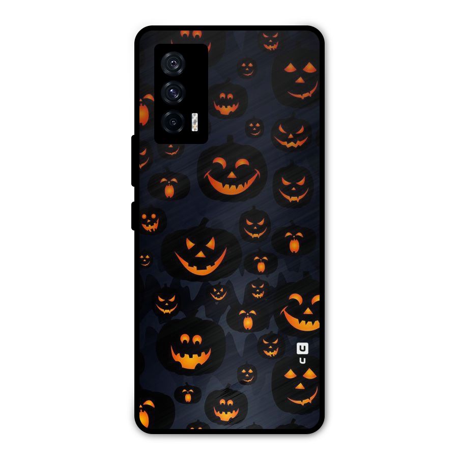 Pumpkin Smile Pattern Metal Back Case for iQOO 7 5G