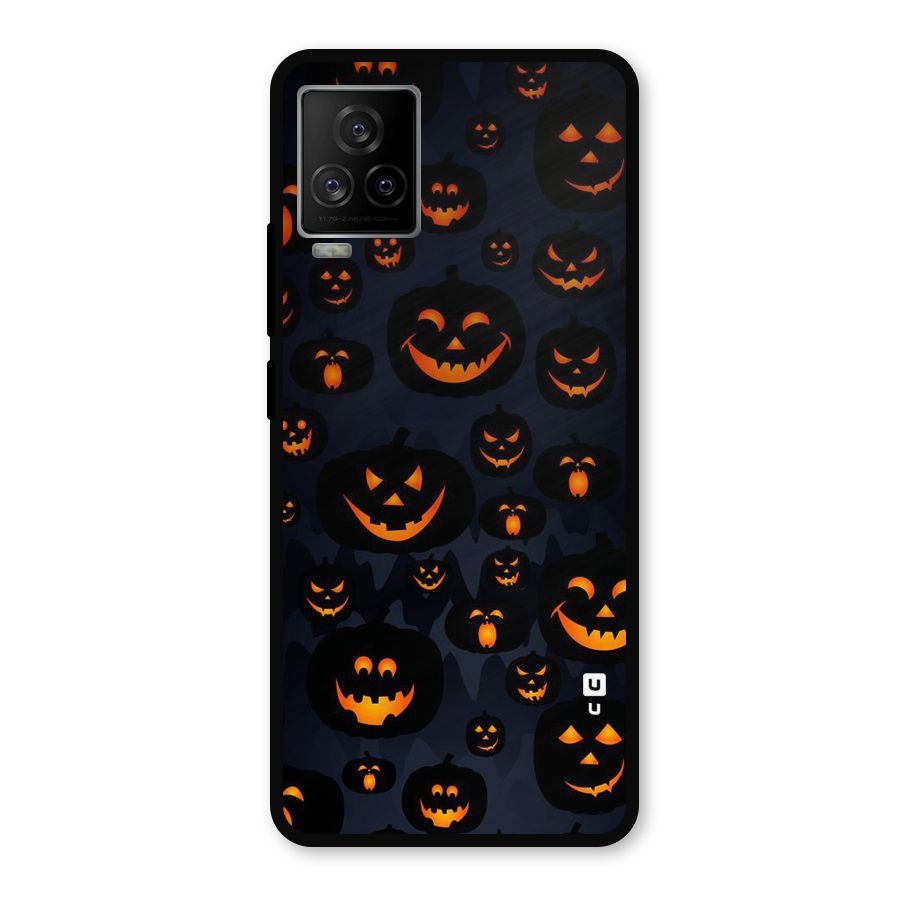Pumpkin Smile Pattern Metal Back Case for iQOO 7 Legend 5G