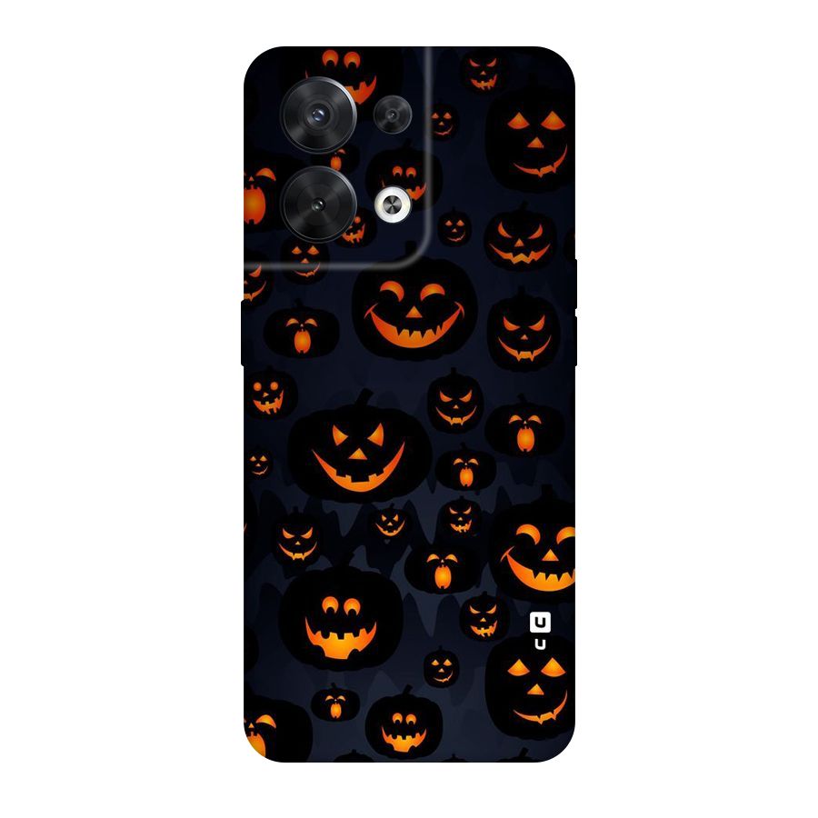 Pumpkin Smile Pattern Original Polycarbonate Back Case for Oppo Reno8 5G