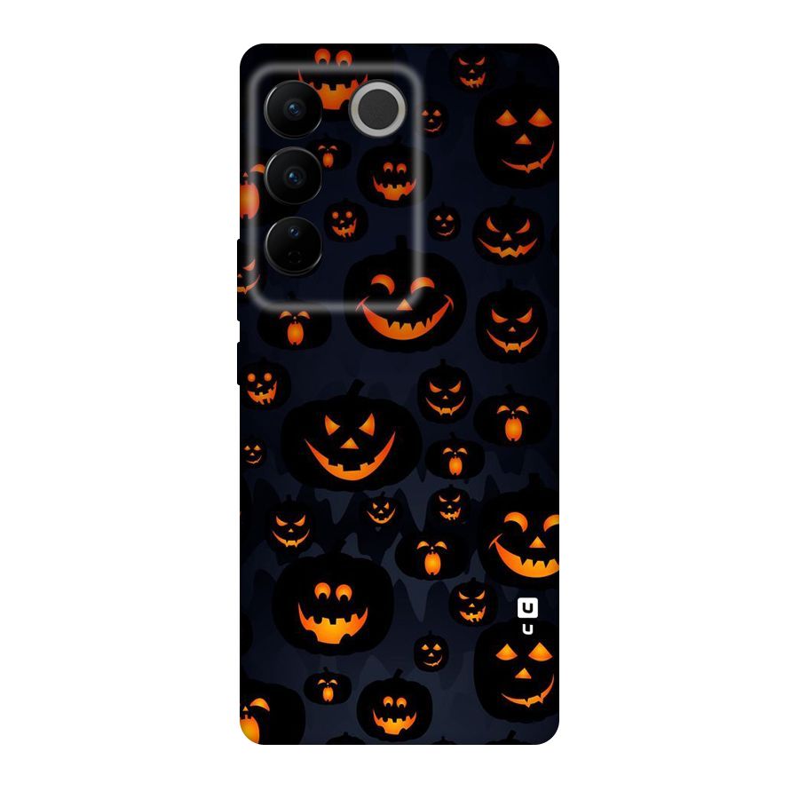 Pumpkin Smile Pattern Original Polycarbonate Back Case for Vivo V27