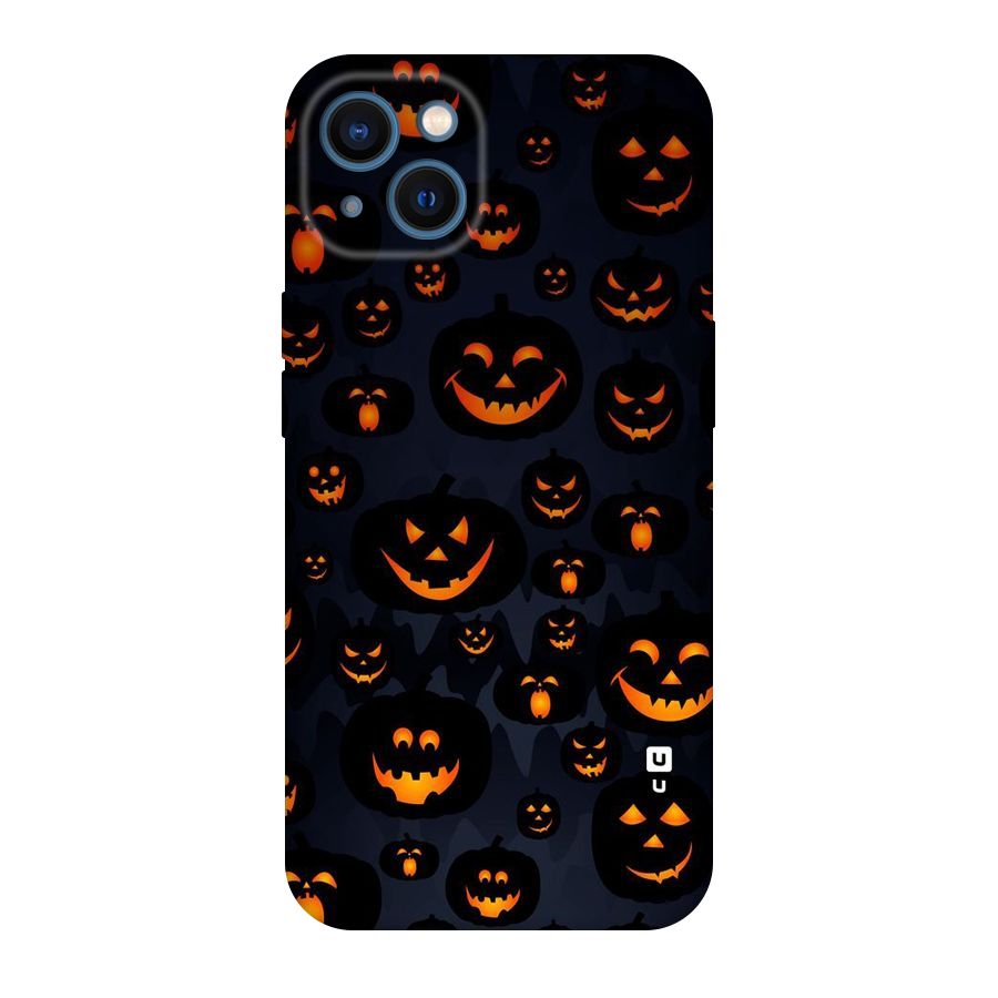 Pumpkin Smile Pattern Original Polycarbonate Back Case for iPhone 13