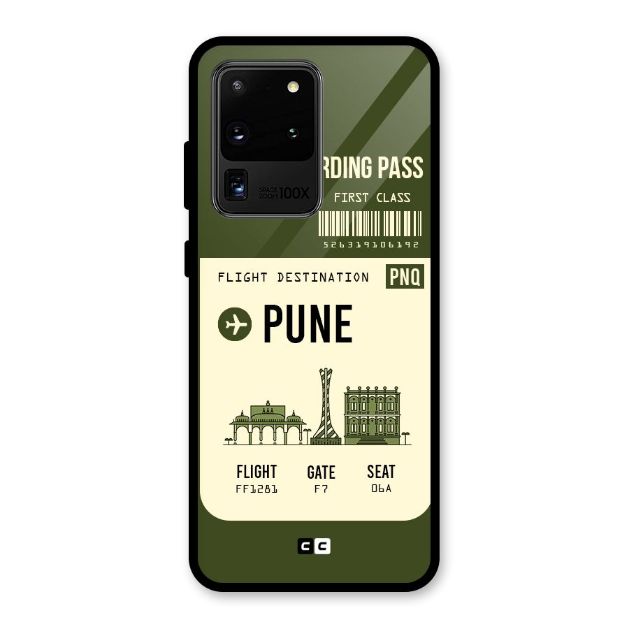 Pune Boarding Pass Glass Back Case for Galaxy S20 Ultra
