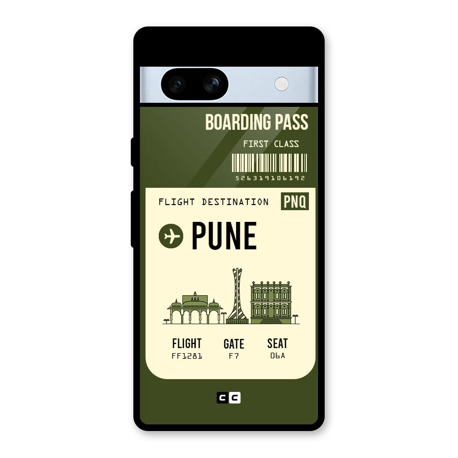 Pune Boarding Pass Glass Back Case for Google Pixel 7a