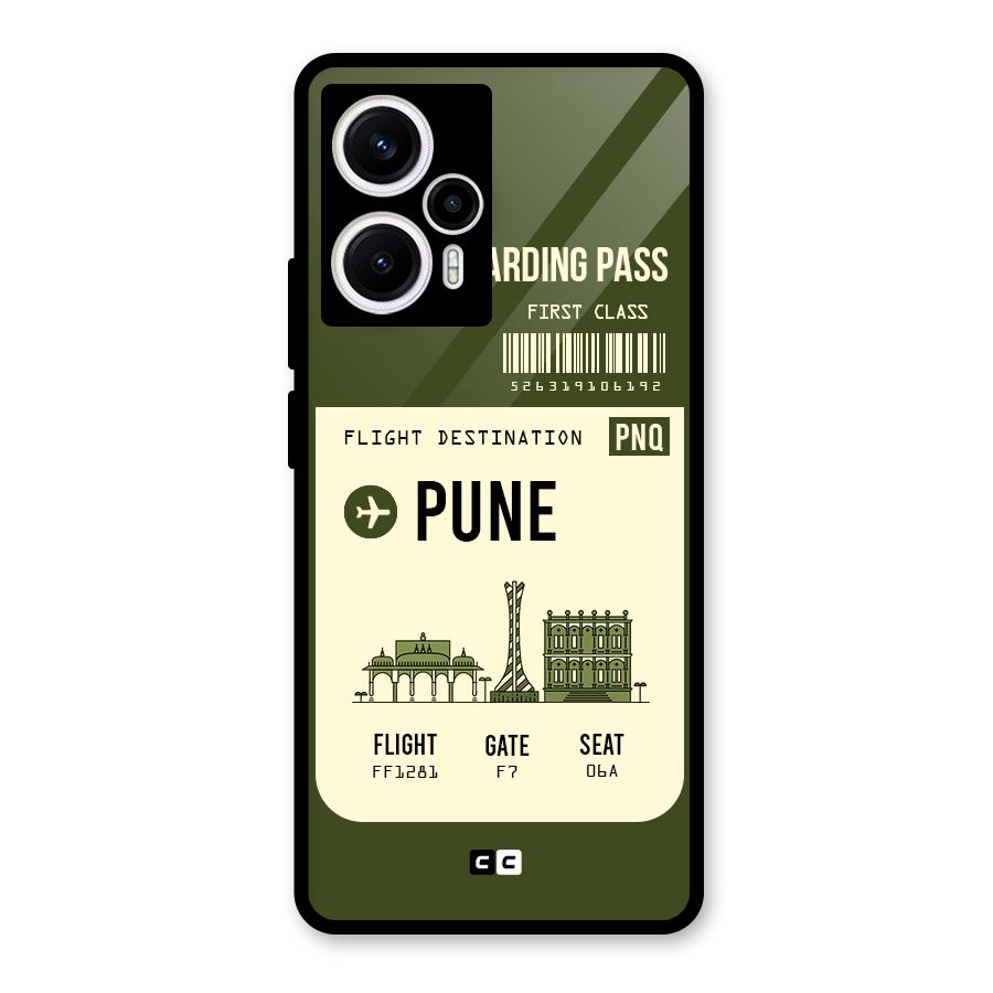 Pune Boarding Pass Glass Back Case for Poco F5