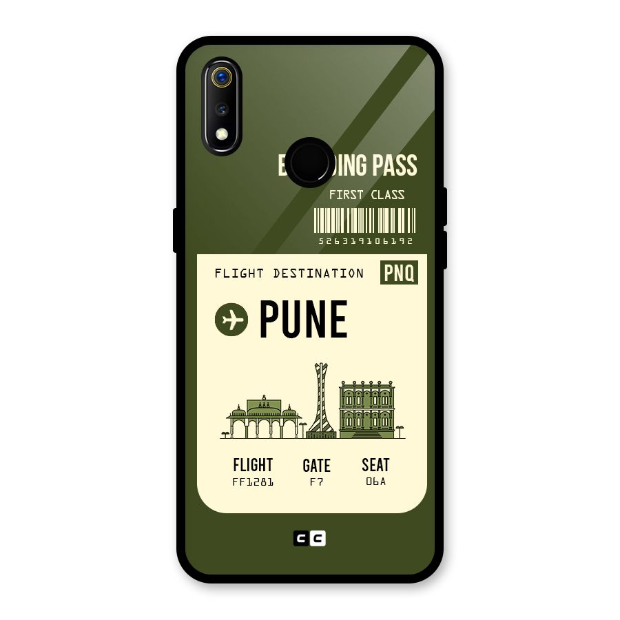 Pune Boarding Pass Glass Back Case for Realme 3