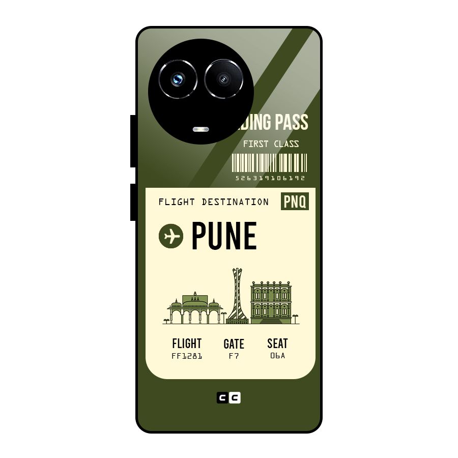 Pune Boarding Pass Glass Back Case for Realme Narzo 60X