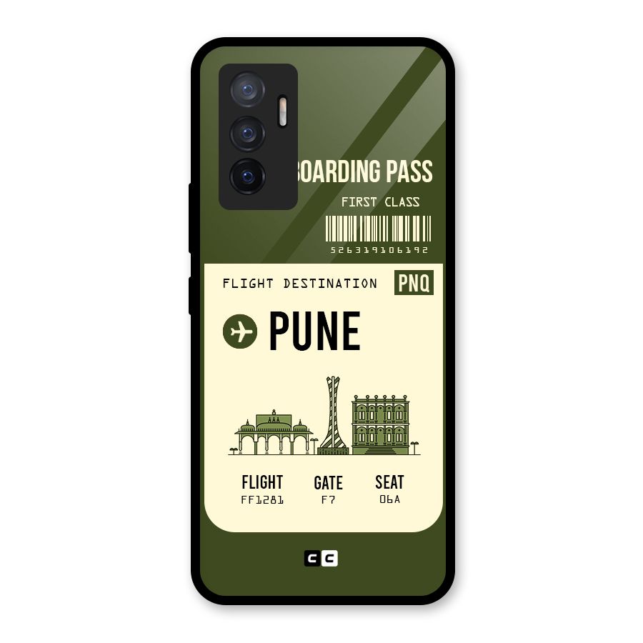 Pune Boarding Pass Glass Back Case for Vivo V23e