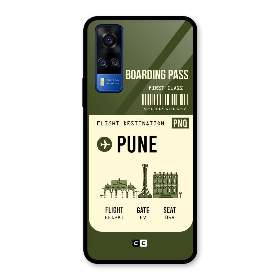 Pune Boarding Pass Glass Back Case for Vivo Y31