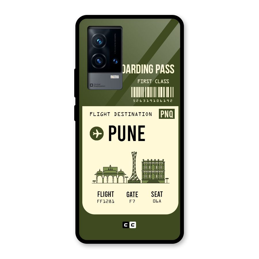 Pune Boarding Pass Glass Back Case for iQOO 9 5G