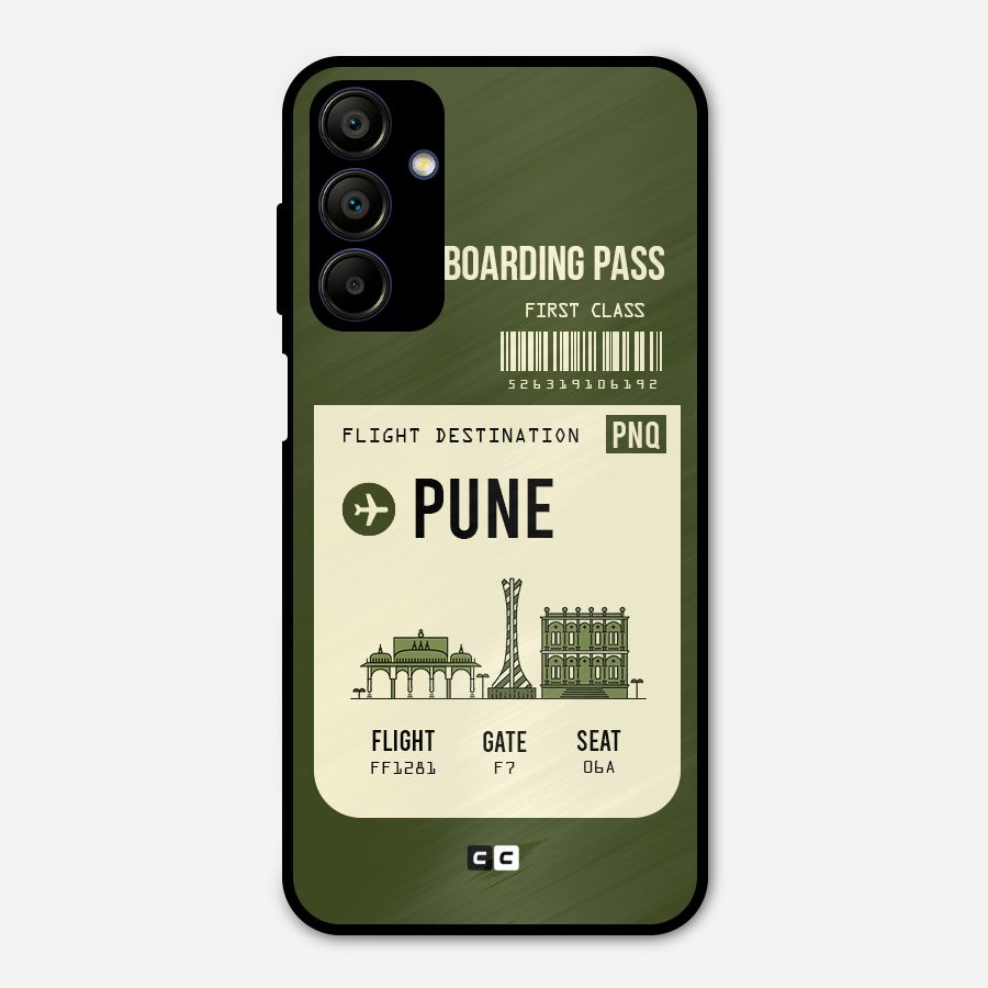 Pune Boarding Pass Metal Back Case for Galaxy A15 5G