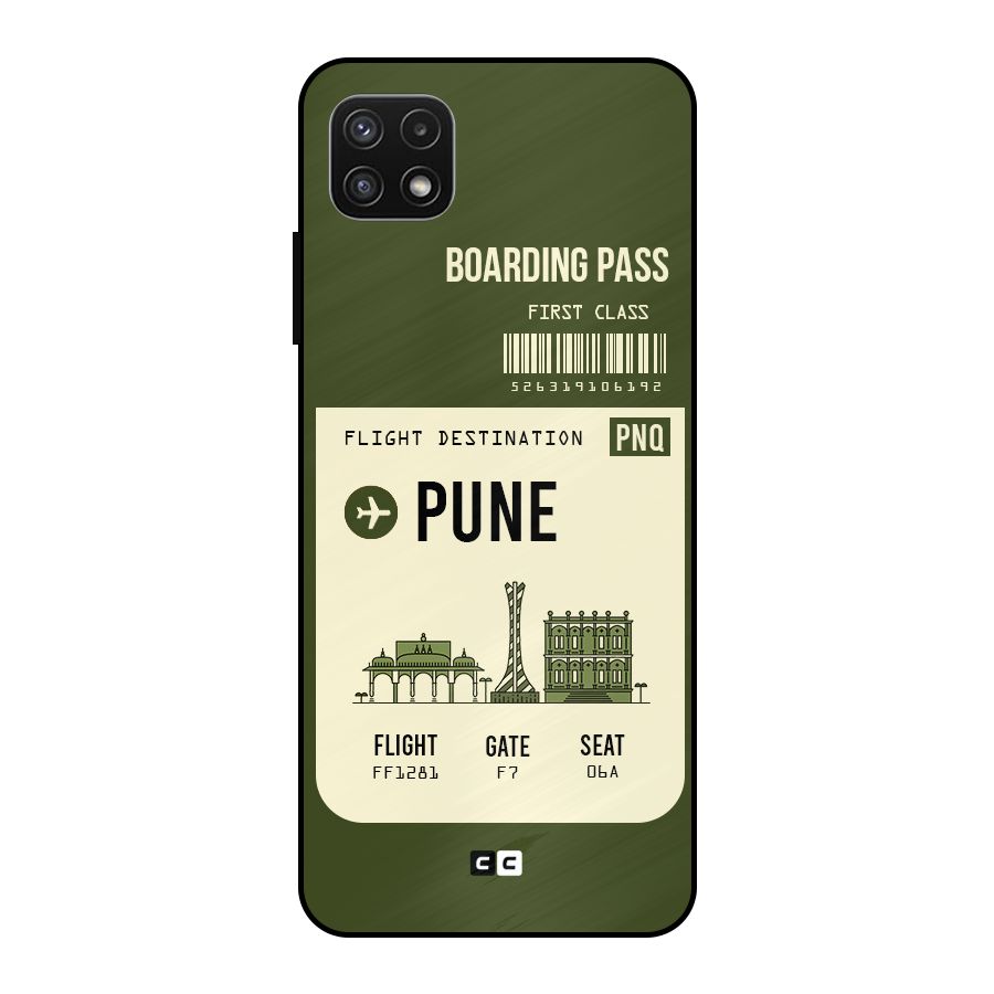 Pune Boarding Pass Metal Back Case for Galaxy A22 5G
