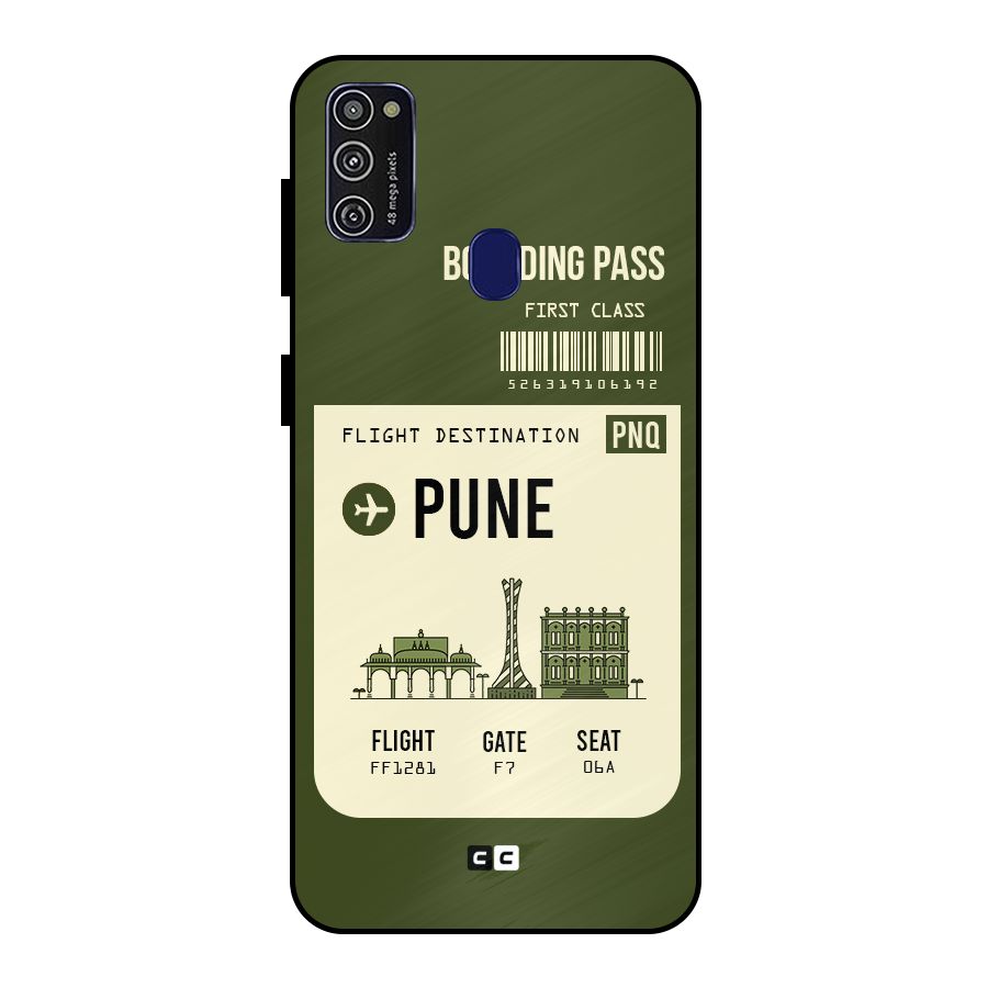 Pune Boarding Pass Metal Back Case for Galaxy M21