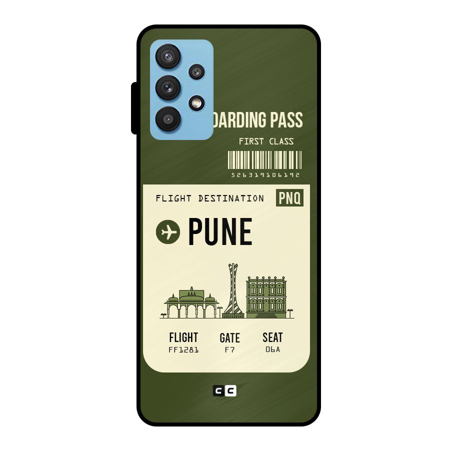 Pune Boarding Pass Metal Back Case for Galaxy M32 5G