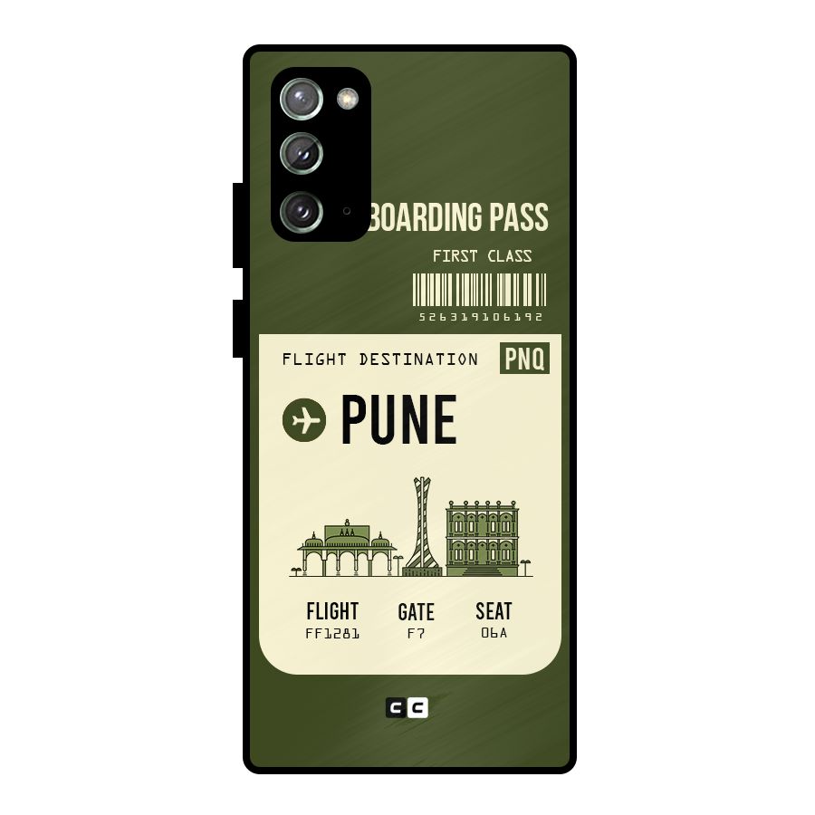 Pune Boarding Pass Metal Back Case for Galaxy Note 20