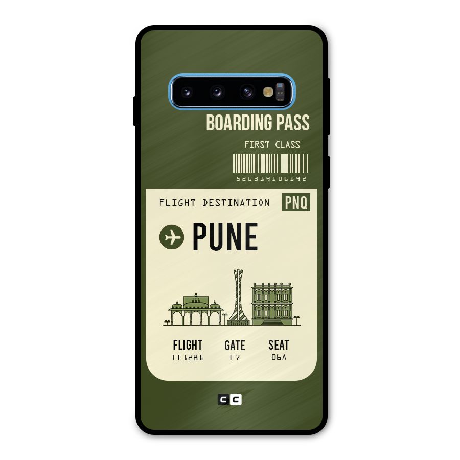Pune Boarding Pass Metal Back Case for Galaxy S10