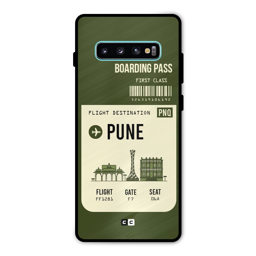 Pune Boarding Pass Metal Back Case for Galaxy S10 Plus