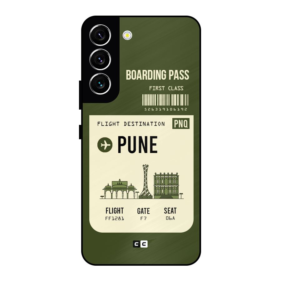 Pune Boarding Pass Metal Back Case for Galaxy S22 5G