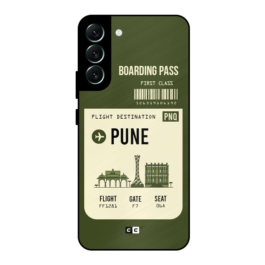 Pune Boarding Pass Metal Back Case for Galaxy S22 Plus 5G