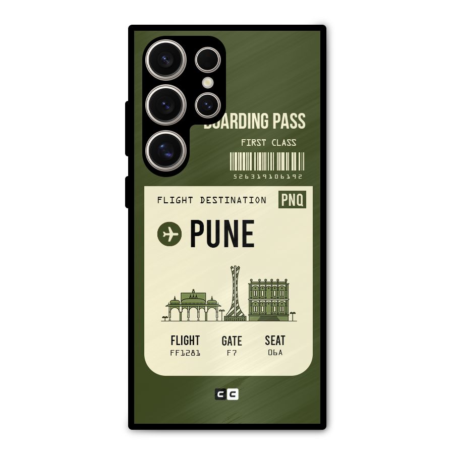Pune Boarding Pass Metal Back Case for Galaxy S24 Ultra