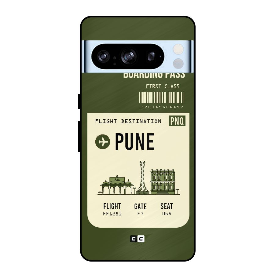 Pune Boarding Pass Metal Back Case for Google Pixel 8 Pro