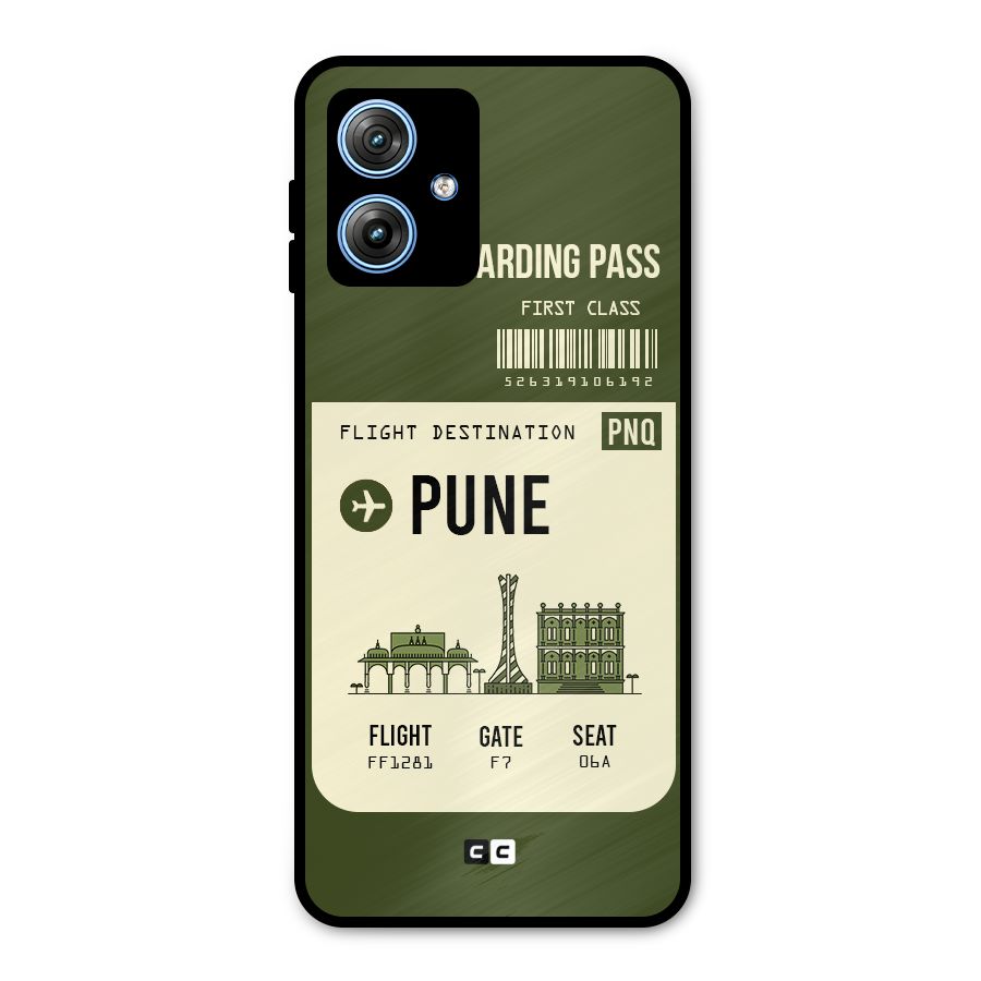 Pune Boarding Pass Metal Back Case for Moto G54