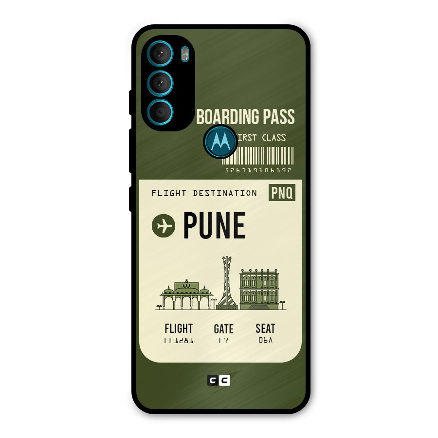 Pune Boarding Pass Metal Back Case for Moto G71 5G