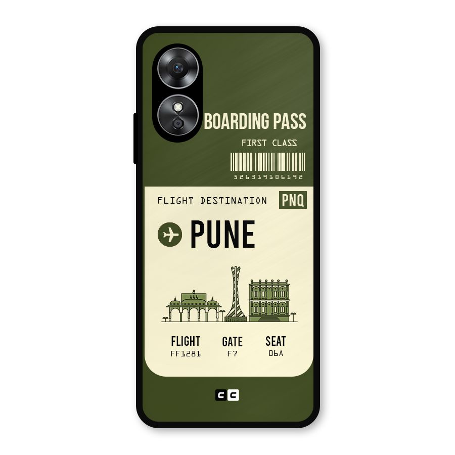 Pune Boarding Pass Metal Back Case for Oppo A17