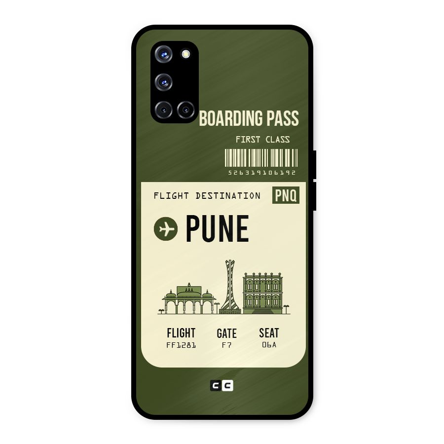 Pune Boarding Pass Metal Back Case for Oppo A52