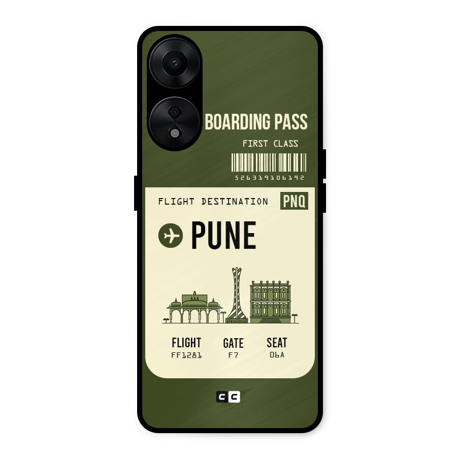 Pune Boarding Pass Metal Back Case for Oppo A78 5G