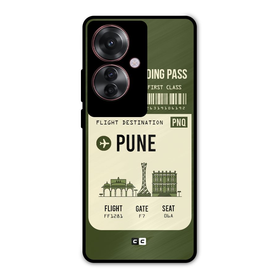 Pune Boarding Pass Metal Back Case for Oppo F25 Pro