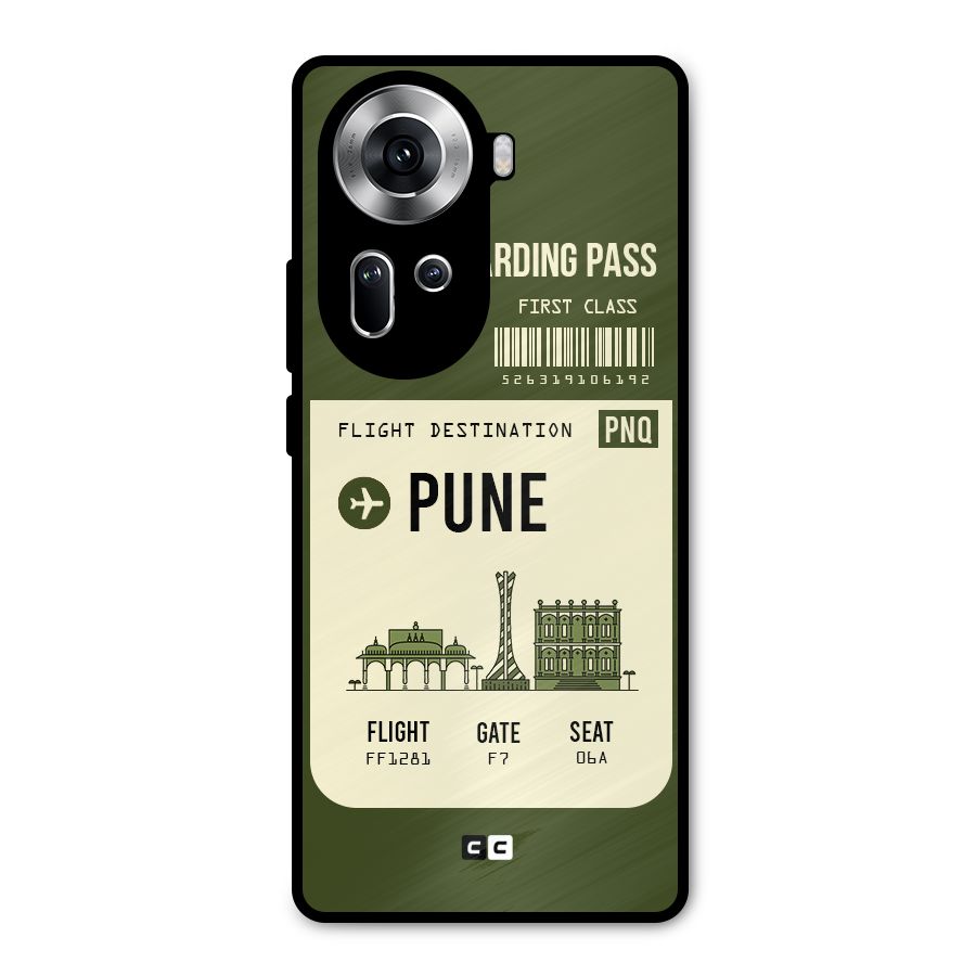 Pune Boarding Pass Metal Back Case for Oppo Reno11 5G