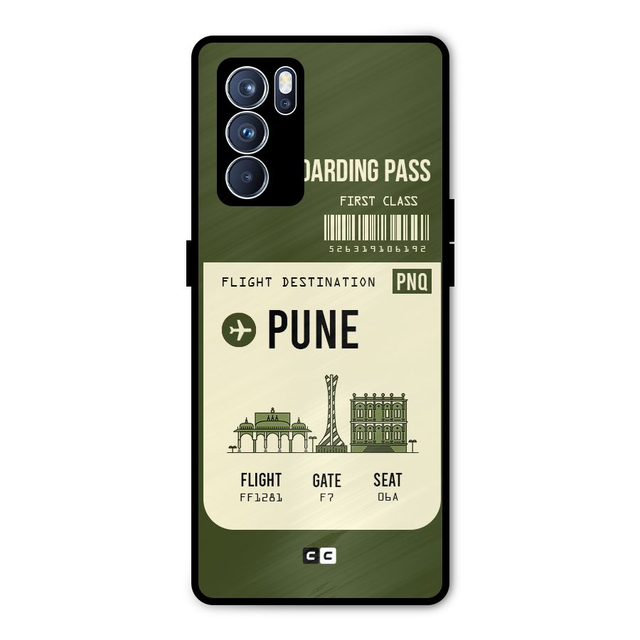 Pune Boarding Pass Metal Back Case for Oppo Reno6 Pro 5G