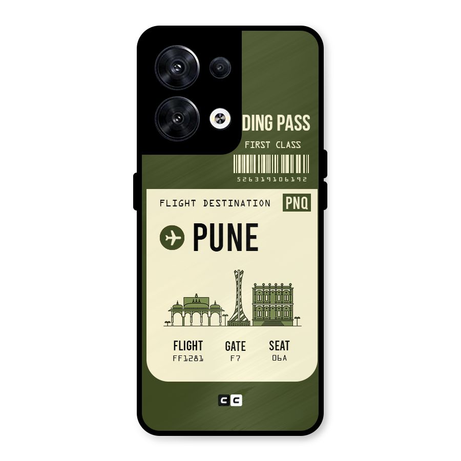 Pune Boarding Pass Metal Back Case for Oppo Reno8 5G