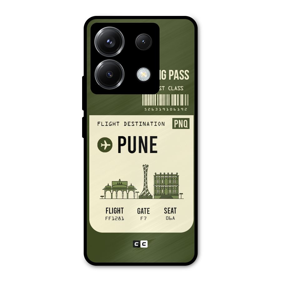 Pune Boarding Pass Metal Back Case for Poco X6