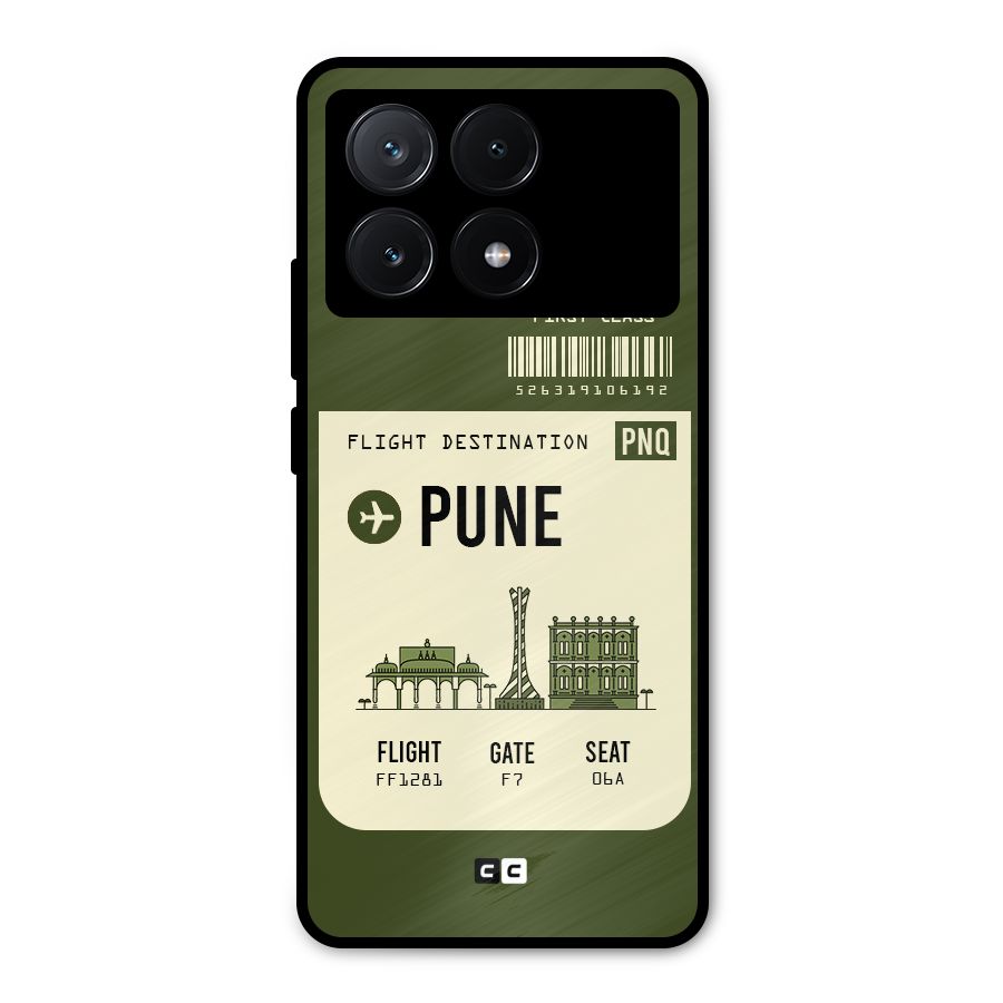 Pune Boarding Pass Metal Back Case for Poco X6 Pro