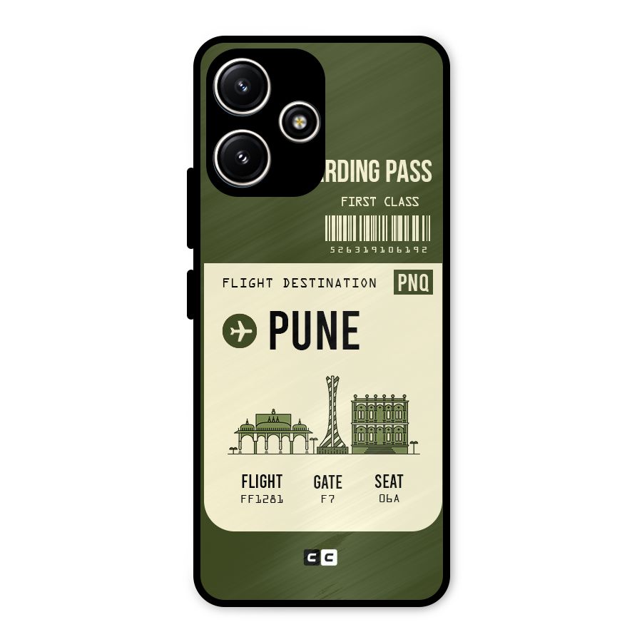 Pune Boarding Pass Metal Back Case for Redmi 12 5G