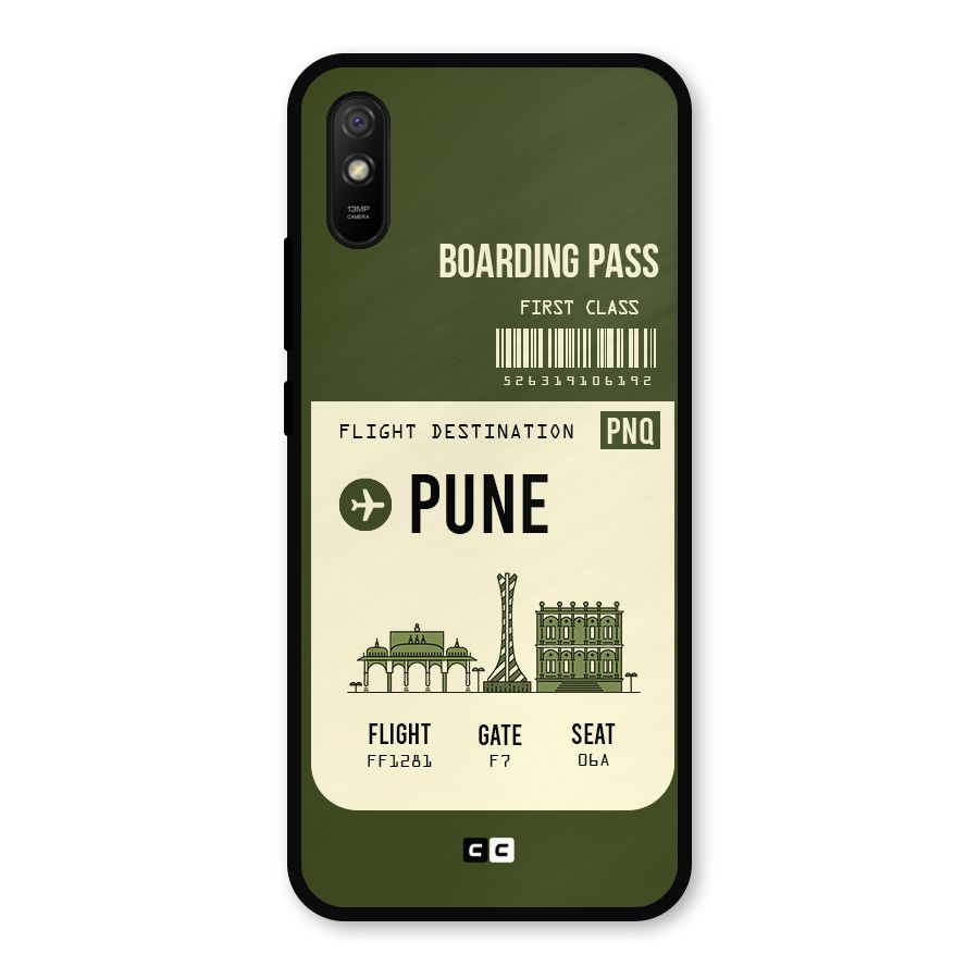 Pune Boarding Pass Metal Back Case for Redmi 9a