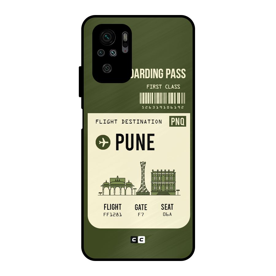 Pune Boarding Pass Metal Back Case for Redmi Note 10S