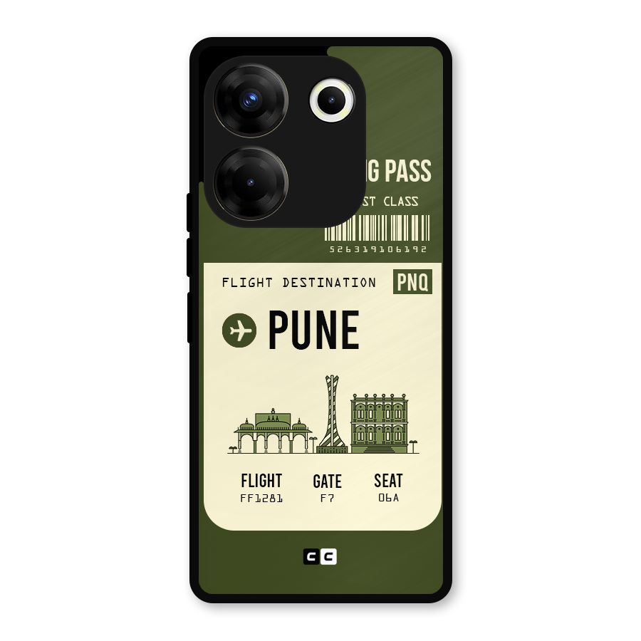 Pune Boarding Pass Metal Back Case for Tecno Camon 20